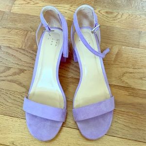 Purple suede block heel, 7.5